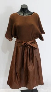 Monroe + Main Women's Plus Mixed Material Midi Dress EJ3 Brown Size 3X NWT - Picture 1 of 4