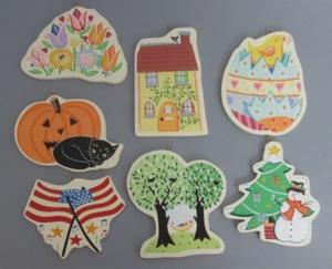 Lillian Vernon 6" austauschbar 7 Stück Lot Holz Urlaub Tür Ornamente 2000 - Bild 1 von 11