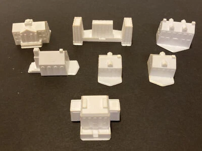 1981 Game Of Life Replacement Parts Pieces- 7 Buildings House Hotel Church Schoo - Image 1 of 4