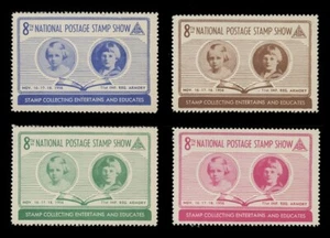Sellos de exhibición de estampillas ASDA 1956, perforados - juego de 4 - Imagen 1 de 2