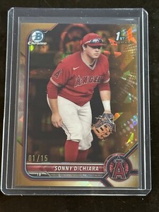 2022 Bowman Draft Sapphire Sonny DiChiara Gold 1/15 RC Angels