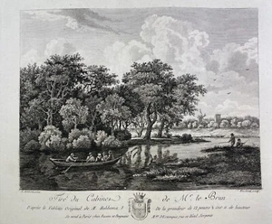 Hobbema M., Weisbrod, Angler und Bootfahrer, Kupferstich um 1792 - Bild 1 von 6