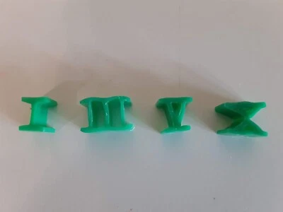 RISK Board Game Replacement Pieces Parts Green Army & Case Roman Numerals 1980 - Image 1 of 2