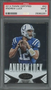 2014 PANINI CERTIFICATO #42 ANDREW LUCK PSA 9 - Foto 1 di 2