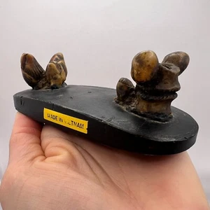 Antique Vintage Hand Made Pen Stand Holder Art Horn Goat Vietnam Table Decor - Picture 1 of 6