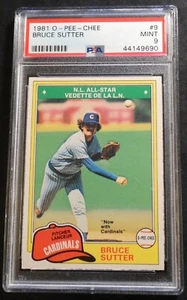 #9 1981 BRUCE SUTTER O-PEE-CHEE #9 PSA 9 CUBS HOF - Picture 1 of 2