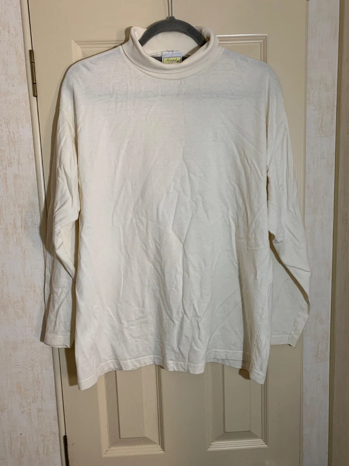 womens size 14 cream polo neck jumper 100% cotton simply classics - Image 1 of 4