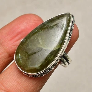Serpentine Gemstone 925 Sterling Silver Jewelry Ring Size 8.5 - Picture 1 of 8