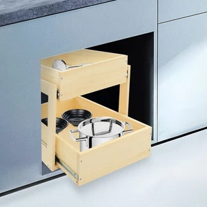 Pull-out Cabinet Organizer, Wooden Cabinet Organizer with Drawers for Kitchen - Picture 1 of 12