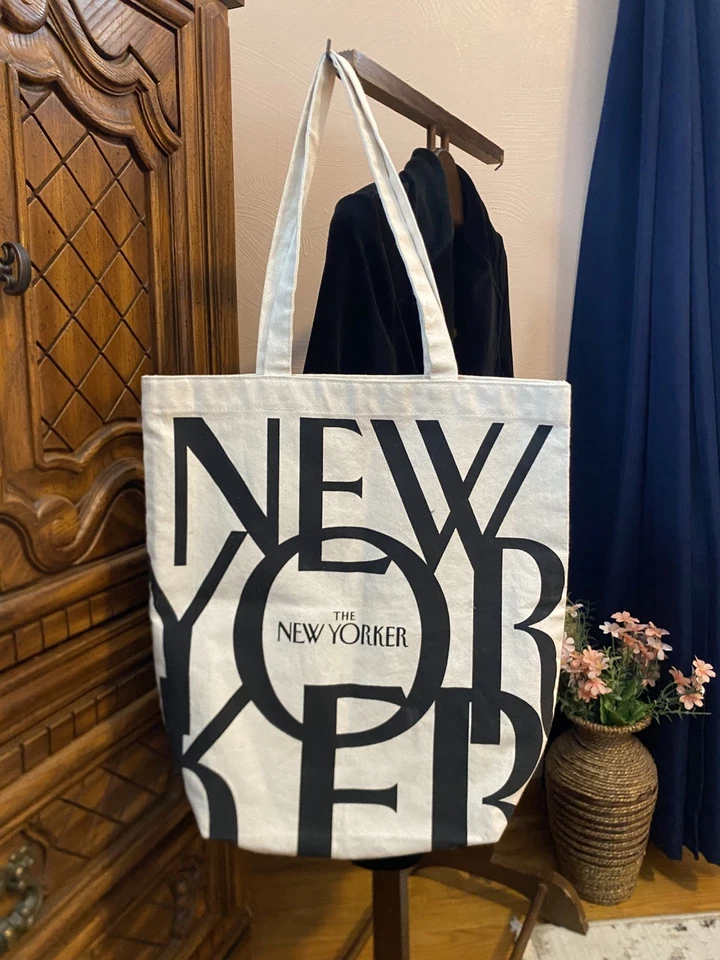 Bolso de Mano Clásico de Lona The New Yorker Magazine Aproximadamente 15" x 15" x 5" Bueno Foto 1 de 4
