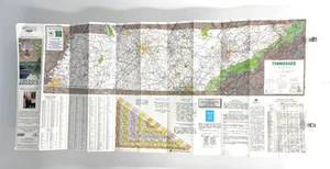 Tennessee US Travel Map 1996 Highway Road Tourism Map 17" x 38" Vintage - Picture 1 of 4