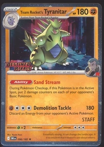 TEAM ROCKET'S TYRANITAR Destined Rivals Prelanzamiento Staff Promo 096/182 ¡HOLO #1! - Imagen 1 de 2