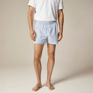 NWT!! Men’s J. CREW Boxer Shorts Broken-In Organic Cotton Oxford Striped Small - Picture 1 of 14