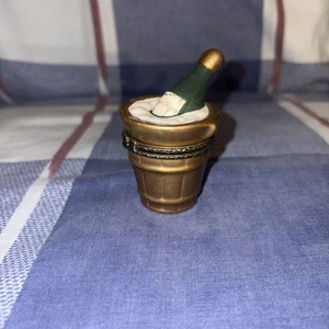 2 1/2 Zoll Champagner aufklappbare Schmuckschatulle - Bild 1 von 6