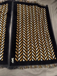 Vintage YSL YvesSaintLaurent Black / Gold Fieldcrest Hand Towels (2) - Picture 1 of 9