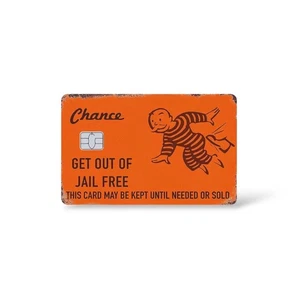 Jail Free Card Credit Card Sticker Debit Skin Decal Cover - Picture 1 of 4