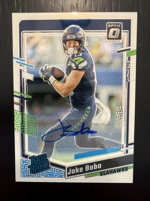 2023 Panini Optic Rated Rookie Autographs Prizm /199 Jake Bobo (RC) Seahawks - Image 1 of 3
