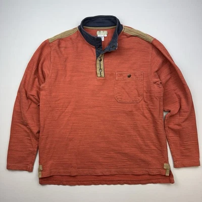 The Territory Ahead Shirt Mens L Henley Pullover Long Sleeve Mock Snap Pocket - Image 1 of 4