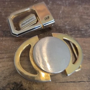 Gürtelschnallen goldfarben 2 Stück Vintage Manhattan 3x2 & 2x1 Vintage - Bild 1 von 7