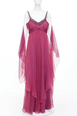 TERI JON Rickie Freeman iridescent purple silk beaded gown with shawl US14 3XL - Image 1 of 4