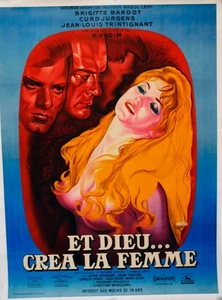 ET DIEU CREA LA FEMME-1956 /VADIM /PERON -ENTOILEE /ON LINEN- 120 x 160 cm - Picture 1 of 2