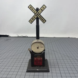 VTG 1950's MARX MAR LINES Model Railroad Crossing STOP with Bell - Picture 1 of 11