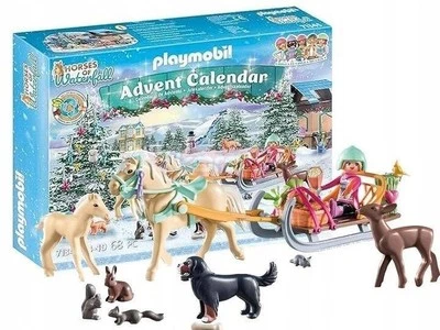 Playmobil Advent Calendar Horses of Waterfall Christmas Sleigh Ride 68pc 71345 - image 1 of 3