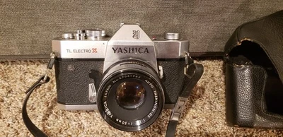Пленочная камера Yashica TL Electro X 35 мм SLR с объективом Yashinon 50 мм и чехлом как есть! - Изображение 1 из 4