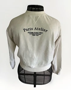Sudadera para mujer H&M crema "PARIS ATELIER" cuello redondo talla XS - Imagen 1 de 9