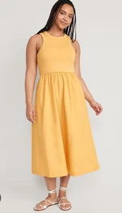 Old Navy Ribbon Tank Top Dress Long, Senfgelb, Taschen, Medium, fließend bequem - Bild 1 von 10