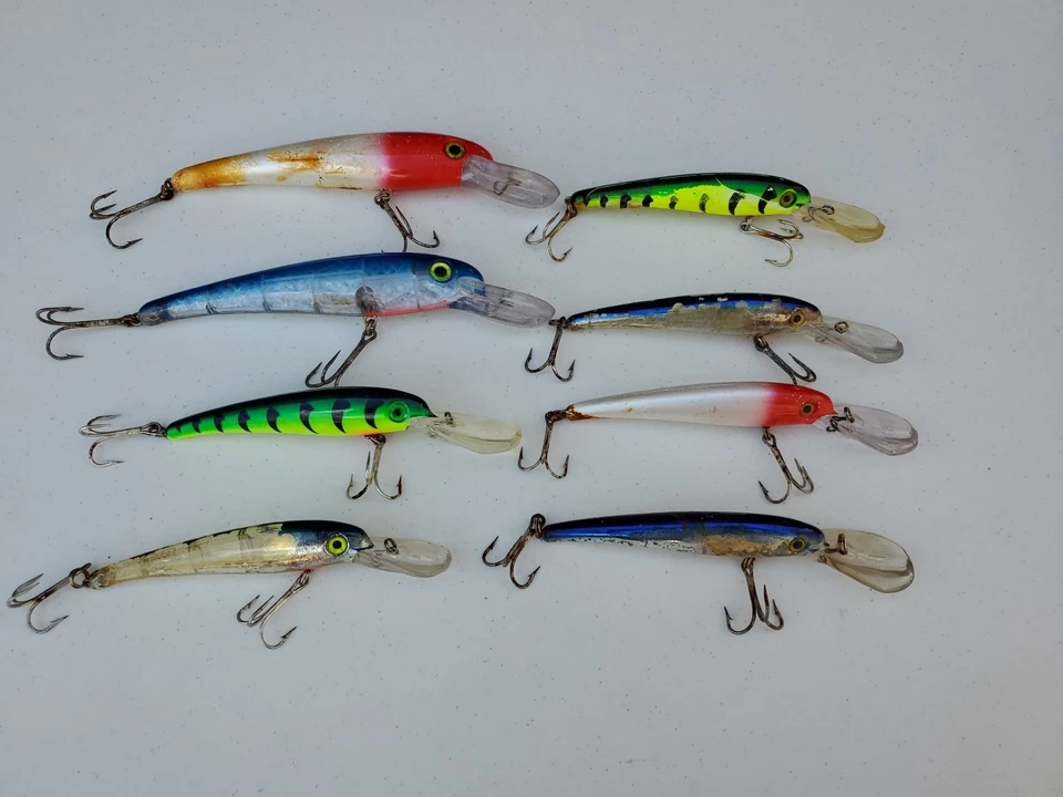 Lot of 8 Mann’s Mag Stretch 8+ Deep Diving 11” S 25+ Crankbaits   USED 5E - Image 1 of 4
