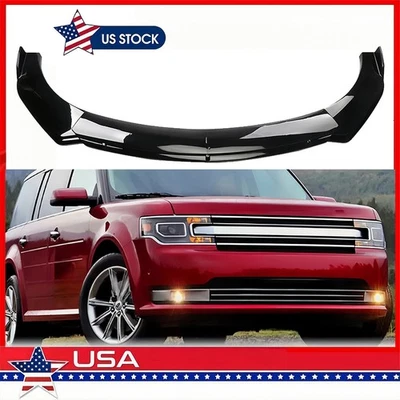 Para Ford Flex 2009-2019 para-choque dianteiro queixo lábio spoiler divisor preto brilhante - Imagem 1 de 4