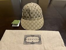 New Authentic Gucci GG Supreme Logo Baseball Hat Size L
