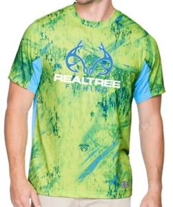 Realtree Logo Tee MEN'S Blue Green Yellow NWT $50 S,M,L,XL,XXL Wind Performance - Picture 1 of 1