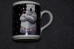 GIBSON 1996 Coca Cola biancheria intima modello POLARBEAR 16 oz tazza caffè TAZZA jeans denim - Foto 1 di 4