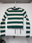 New Green And White Striped Cropped Jumper  XS 6/8 Uk