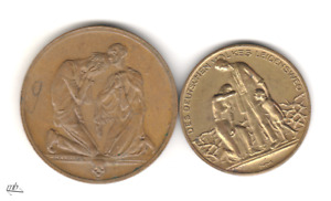 Inflation & Not 2 x Medaille 1923 Volksleiden  947