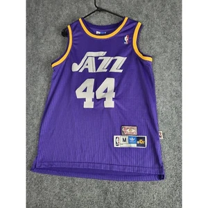 Vintage Adidas Pistol Pete Maravich Utah Jazz NBA Jersey Hardwood Classics M - Picture 1 of 9