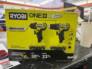 Ryobi 18V One+ 1/2 in. Drill & 1/4" Impact Driver KIT - PBLCK01K - BRAND NEW - Picture 1 of 2