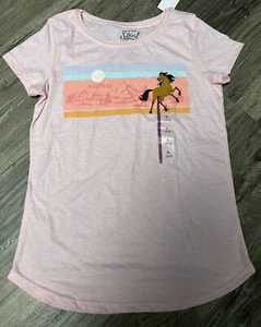 NWT Girls' Spirit Untamed Movie Horse Spirit T-shirt Pink Extra Large - Picture 1 of 5
