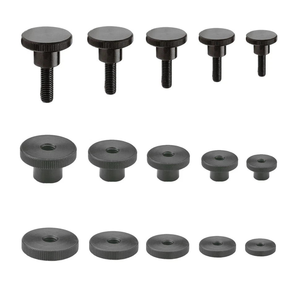 Rändelmutter Rändelschraube Schwarz brüniert DIN 464 466 467 M3 - M10 hoch flach - Bild 1 von 1