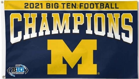Wincraft University of Michigan Football 2021 Big Ten Champions 3'x5' Flag Cover