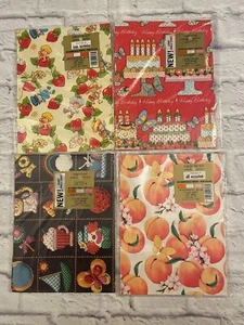 4 packs VTG Forget Me Not Gift Wrap Wrapping Paper Sheets Strawberry Shortcake - Picture 1 of 6