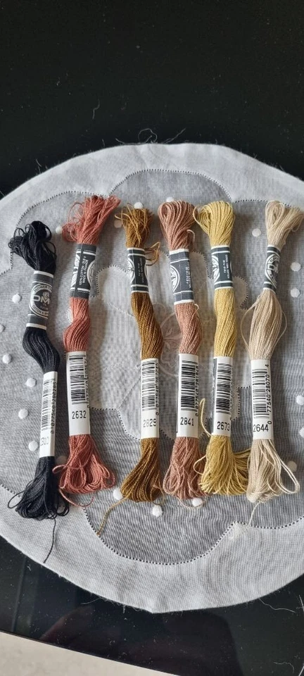 mercerie ancienne  6 échevettes fil fleur à broder  DMC  lot brun - Photo 1/1