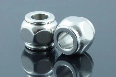 Stainless Steel Beads. Qty 10.  - Image 1 of 3