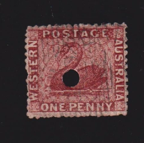 Western Australia 1d Lake Swan with commissariat Hole Cover