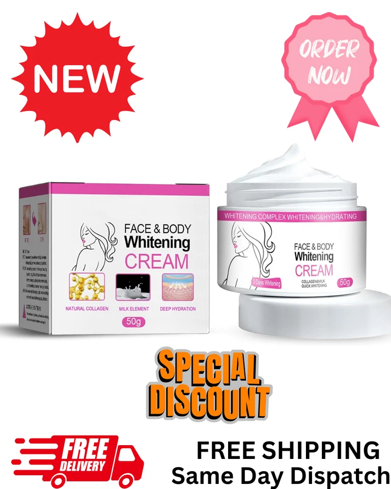 Skin Whitening Cream Permanent Bleaching Lightening For Dark Skin Face Body 50g