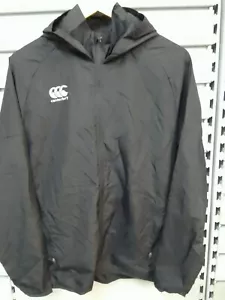 CHAQUETA DE LLUVIA LIGERA NEGRA CANTERBURY CON CAPUCHA PARA HOMBRE TALLA PEQUEÑA NUEVA CON ETIQUETAS - Imagen 1 de 5