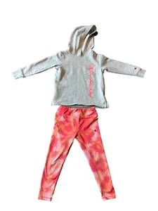Champion Sweatshirt Pant Set Youth Girls Size 5 Orange Pink Gray VGUC Multicolor - Picture 1 of 22