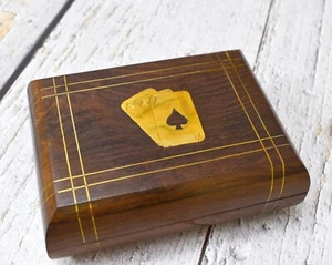 Wooden Card Storage Box / Playing Card Storage/ Twin Card Storage/Unique gift - Picture 1 of 7